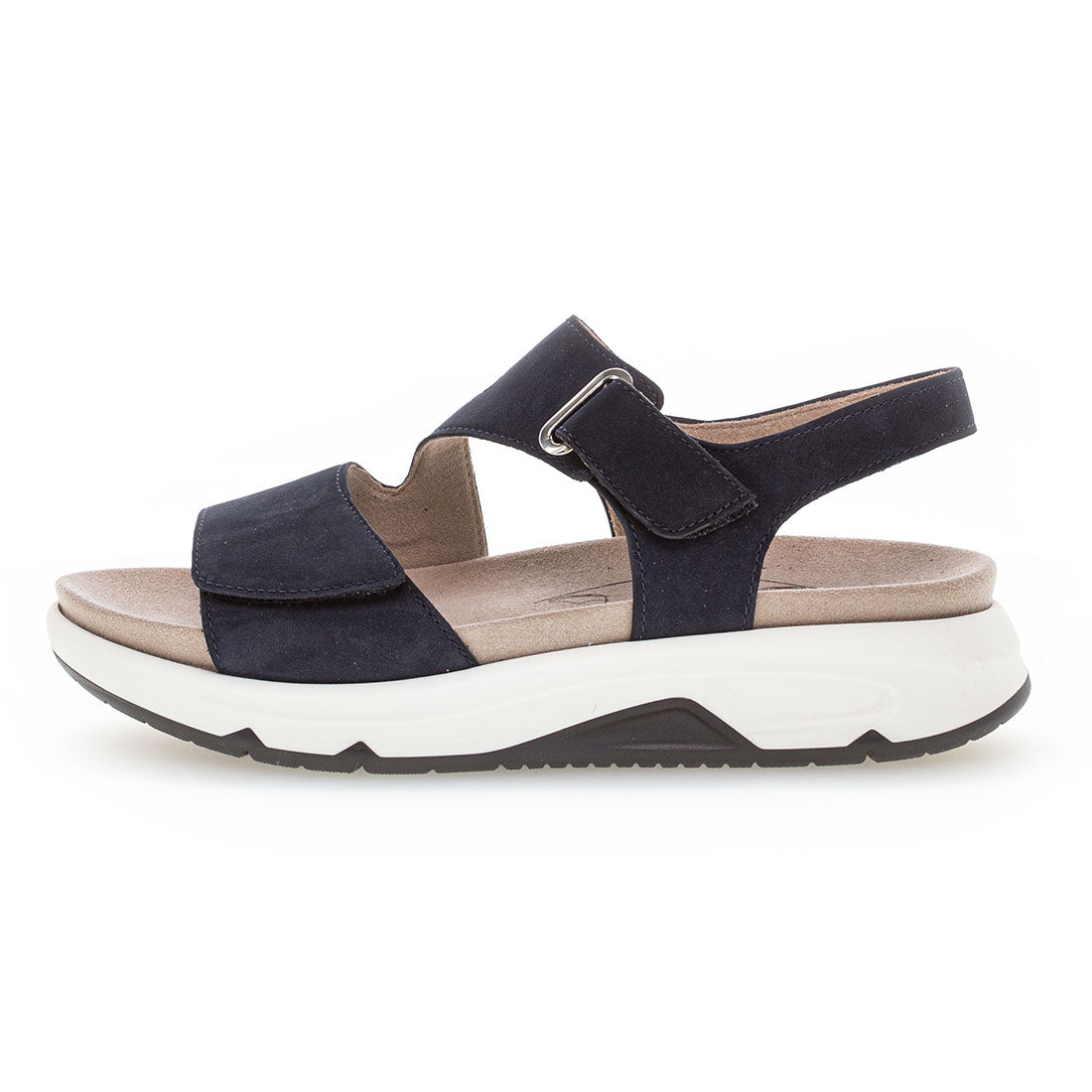 ROLLINGSOFT Blue nubuck sandal with Velcro,