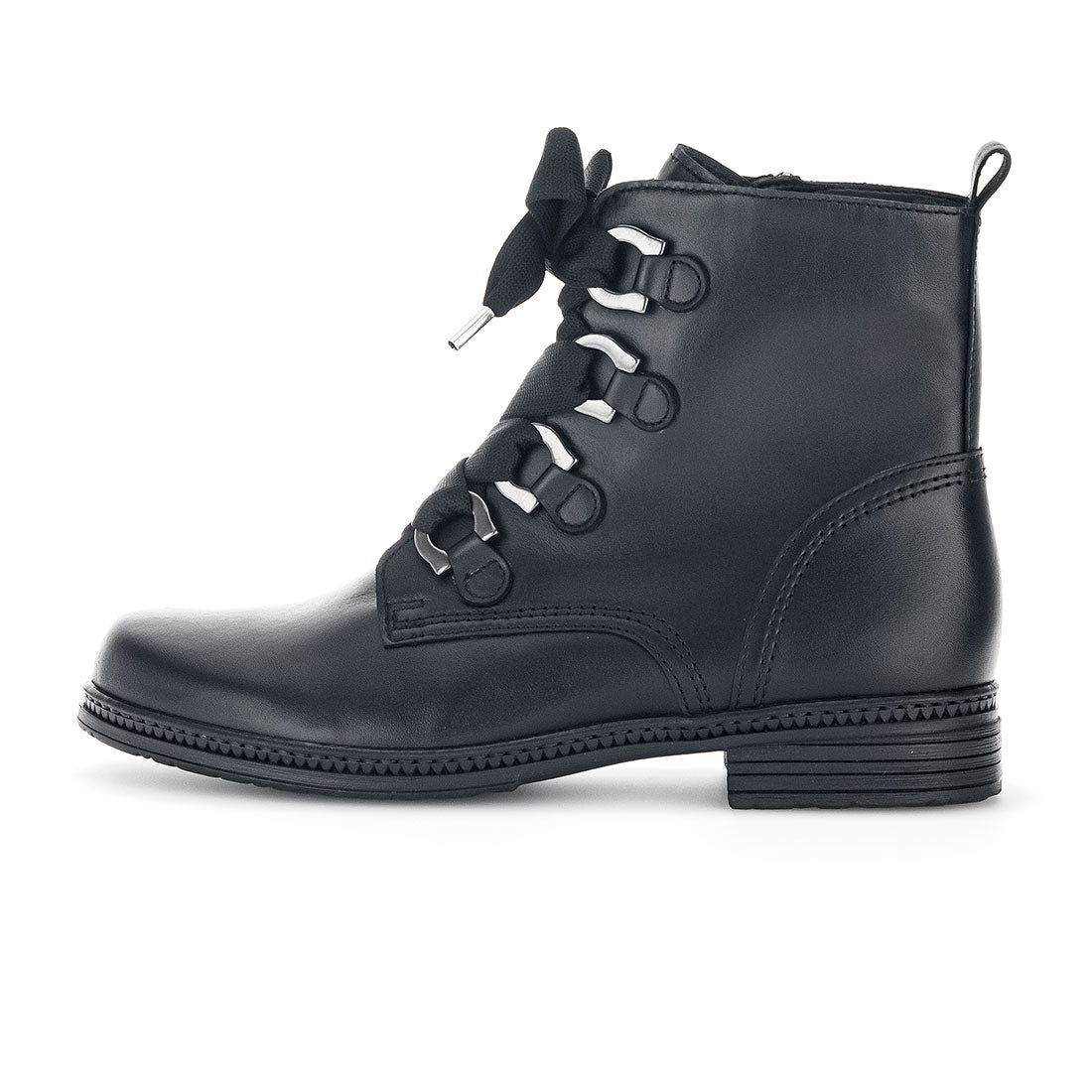 GABOR Black lace-up boot with zipper,