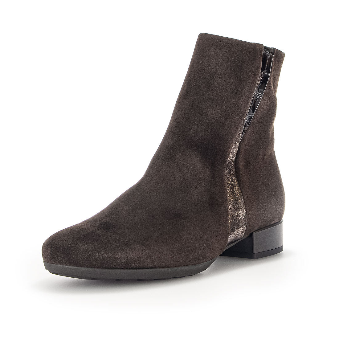 GABOR Dark brown suede with animal print,