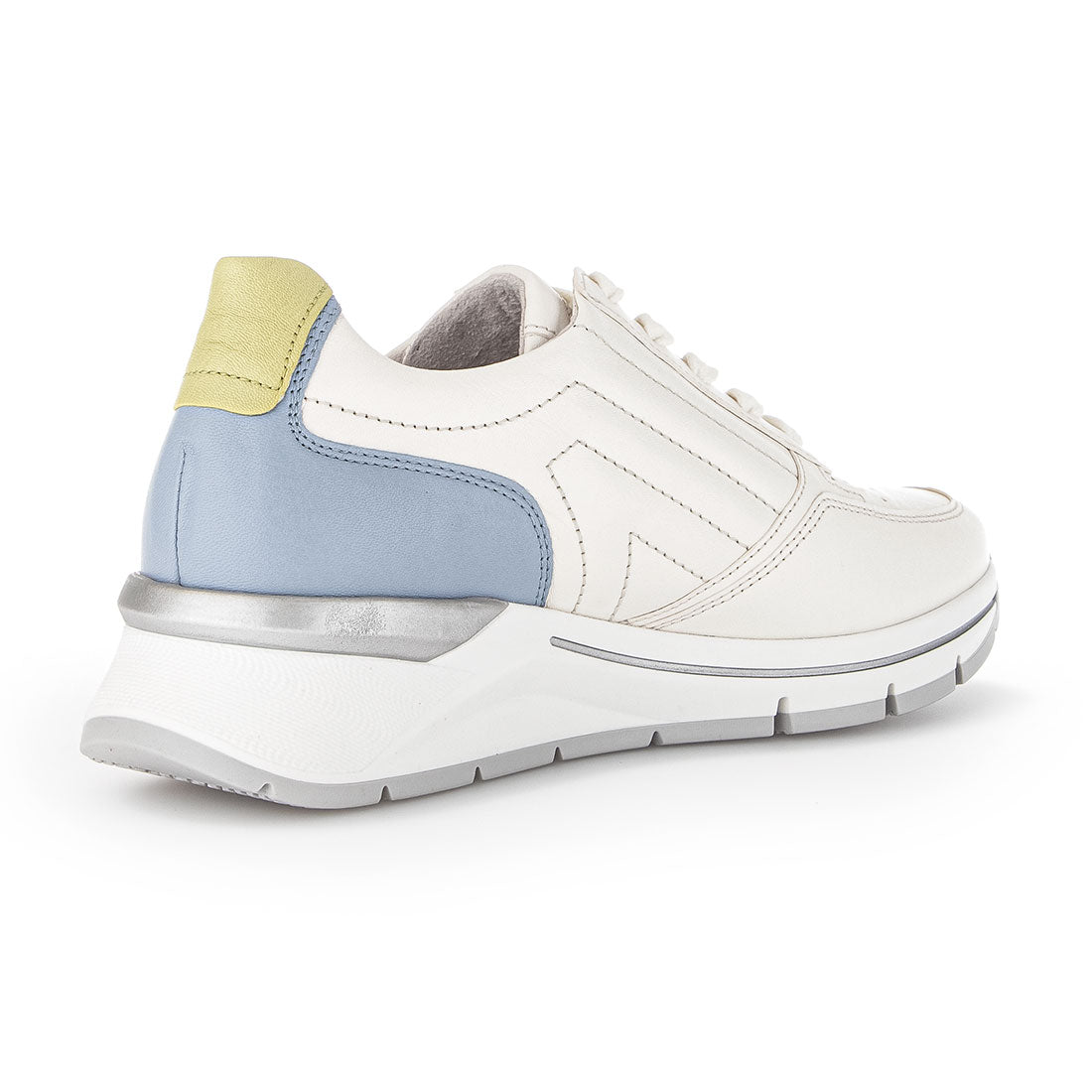 GABOR off-white leather with blue + green leather,