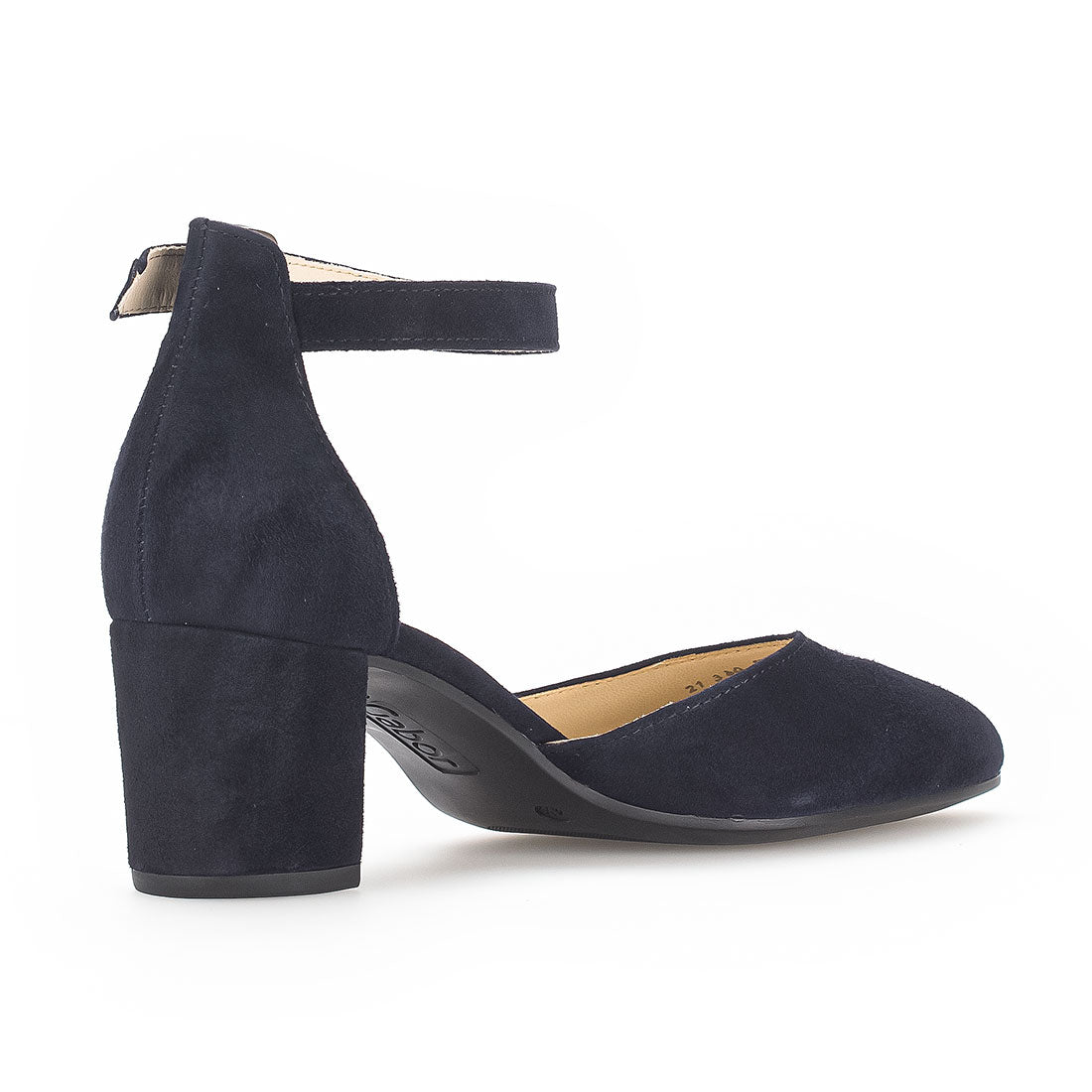 GABOR Blue suede shoes with ankle strap,