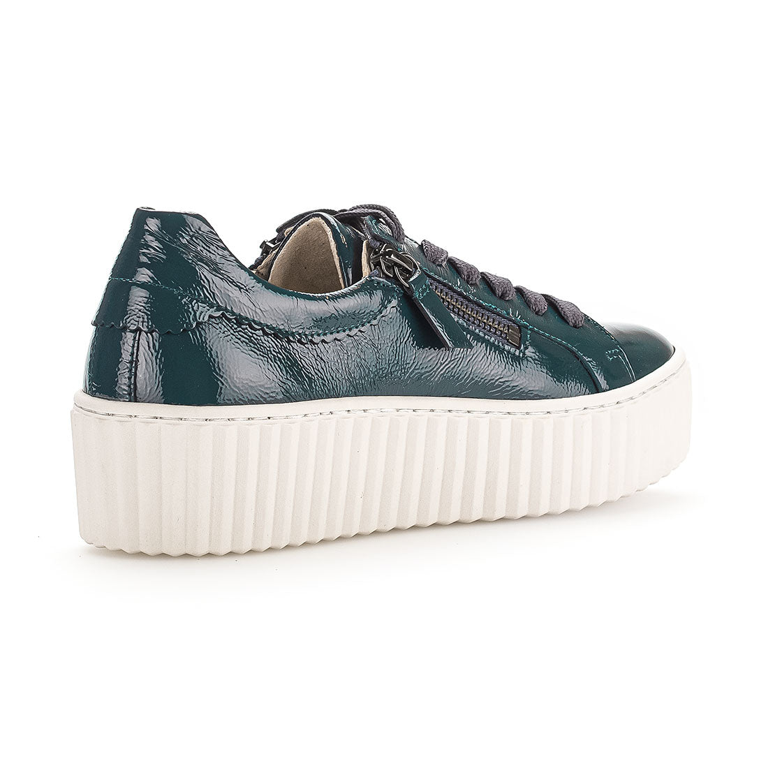 GABOR Topas blue lacquer sneaker zipper + lace,