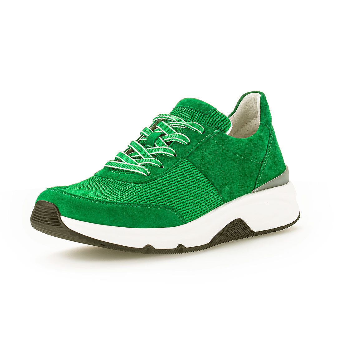 ROLLINGSOFT Green suede/textile sneaker,