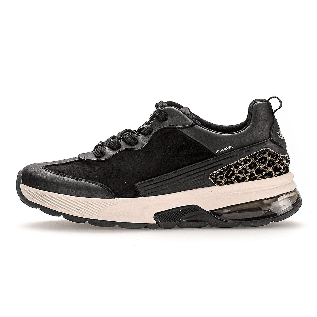 ROLLINGSOFT Black suede sneaker with animal print,