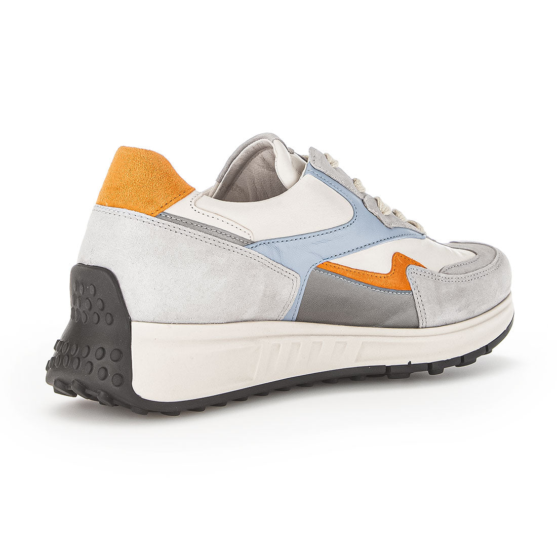 GABOR gray suede sneaker with colored leather,