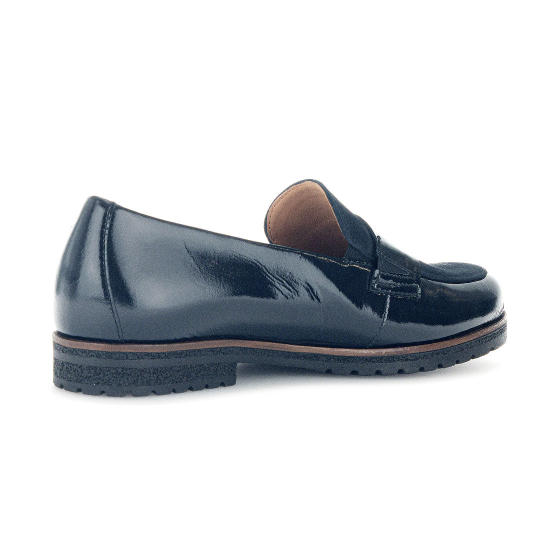 GABOR Dark blue lacquer/suede loafer,