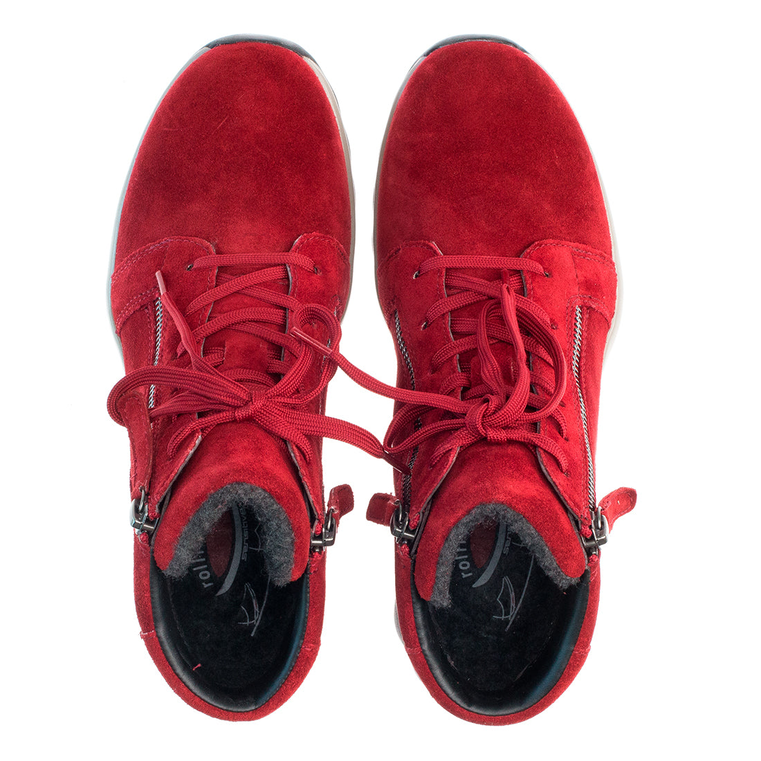ROLLINGSOFT Dark red suede with lace + zip,