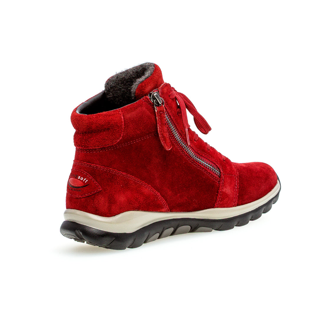 ROLLINGSOFT Dark red suede with lace + zip,