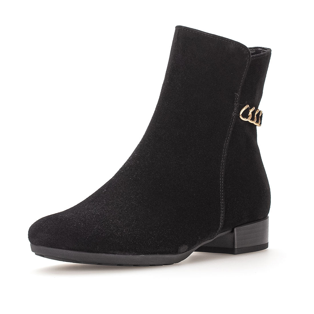 GABOR Black suede with decorative straps at the back,