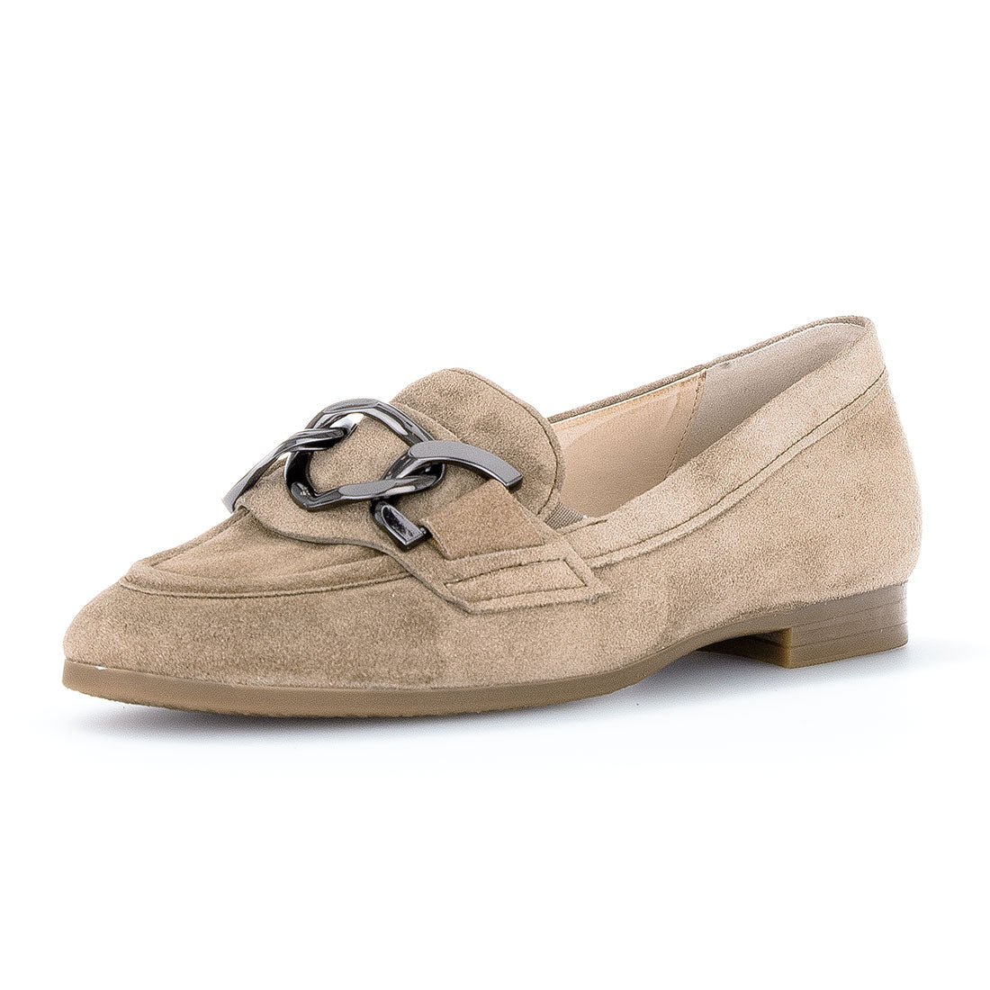 GABOR sand suede loafer with bit,