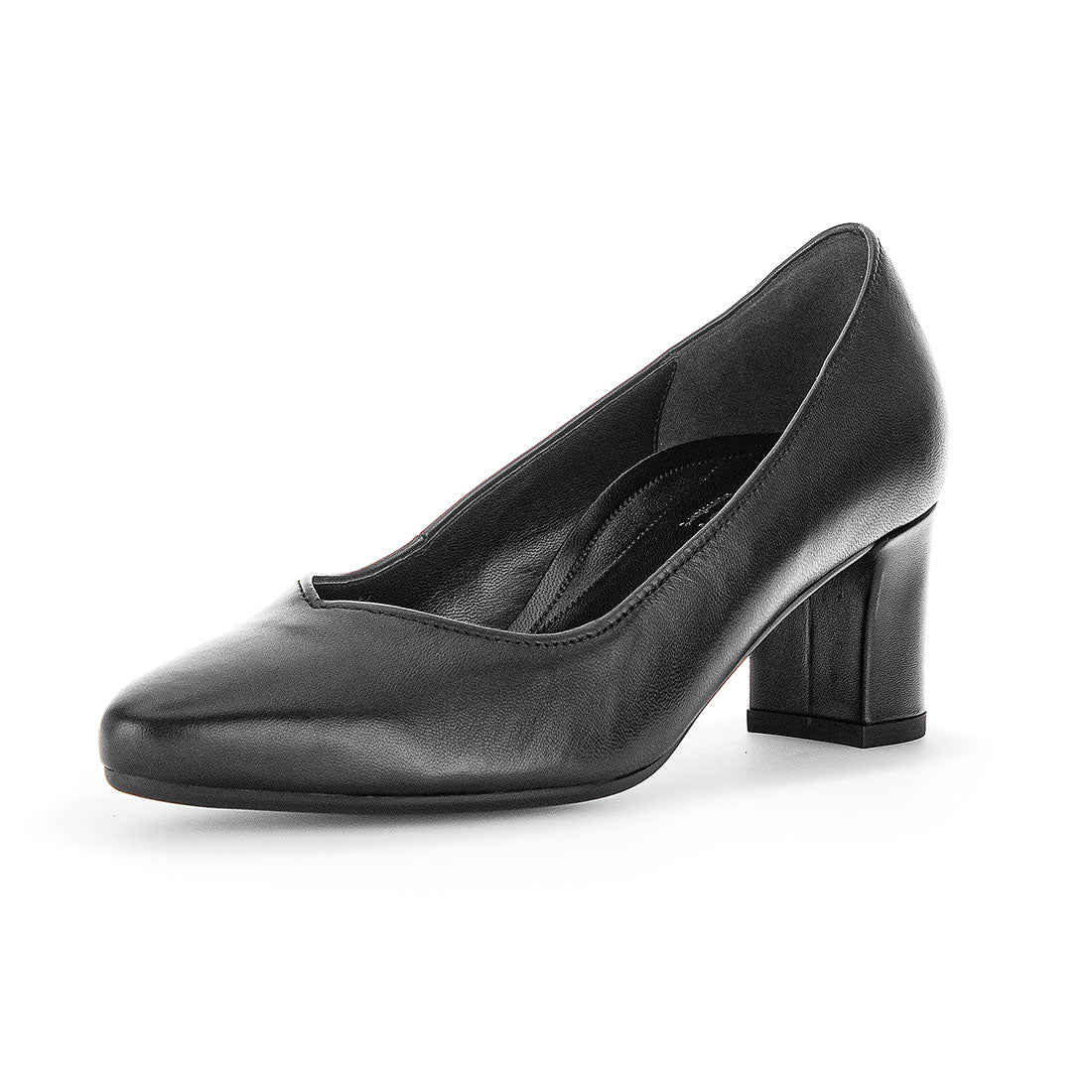 GABOR Black leather pump with width G,