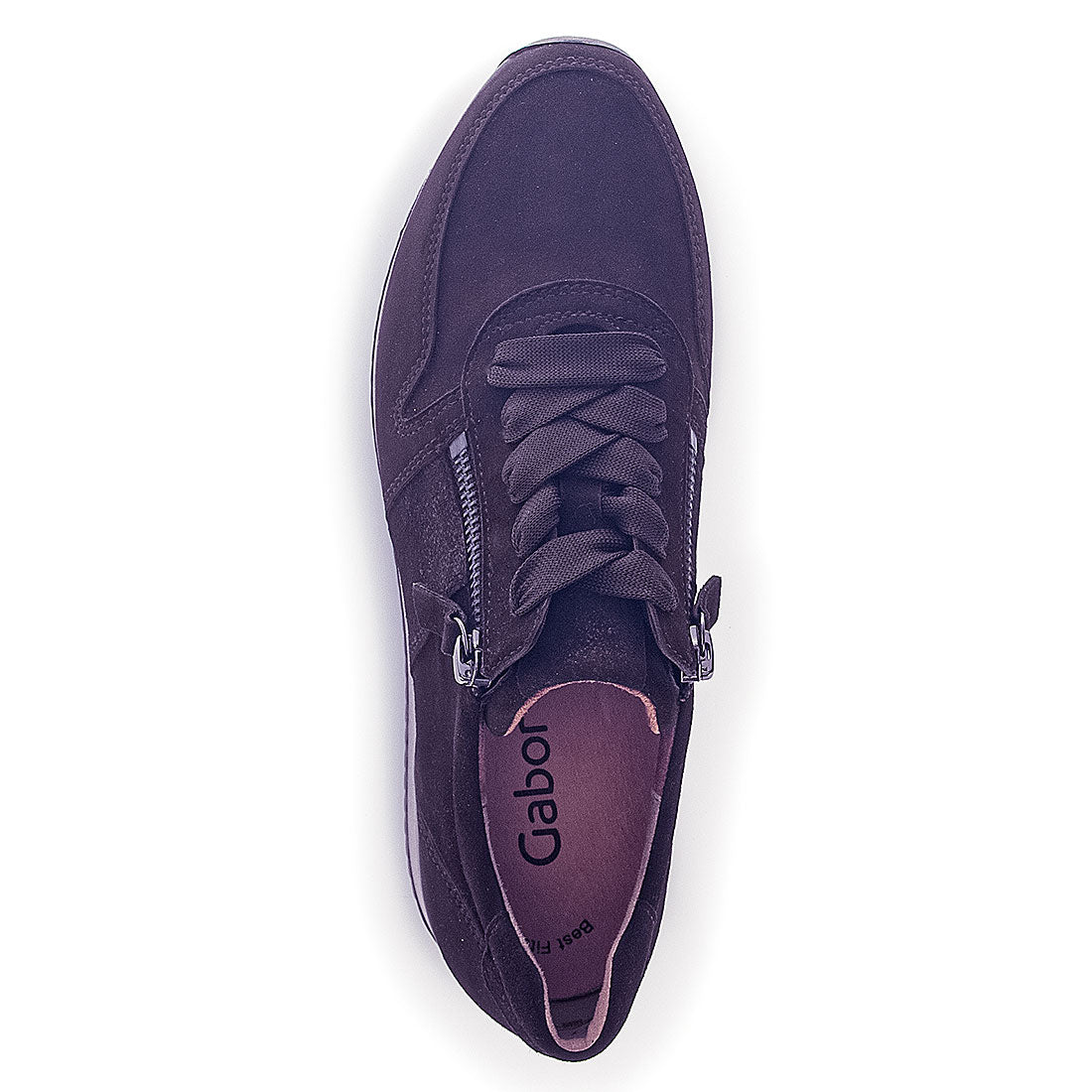 GABOR Chocolate brown suede sneaker,