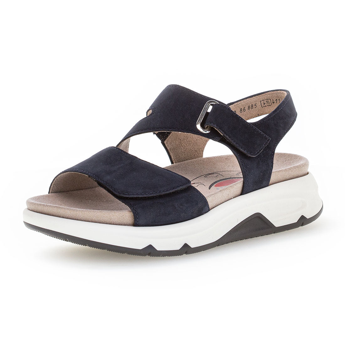 ROLLINGSOFT Blue nubuck sandal with Velcro,