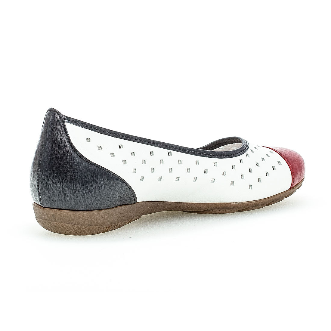 GABOR White, blue, red leather ballerina,