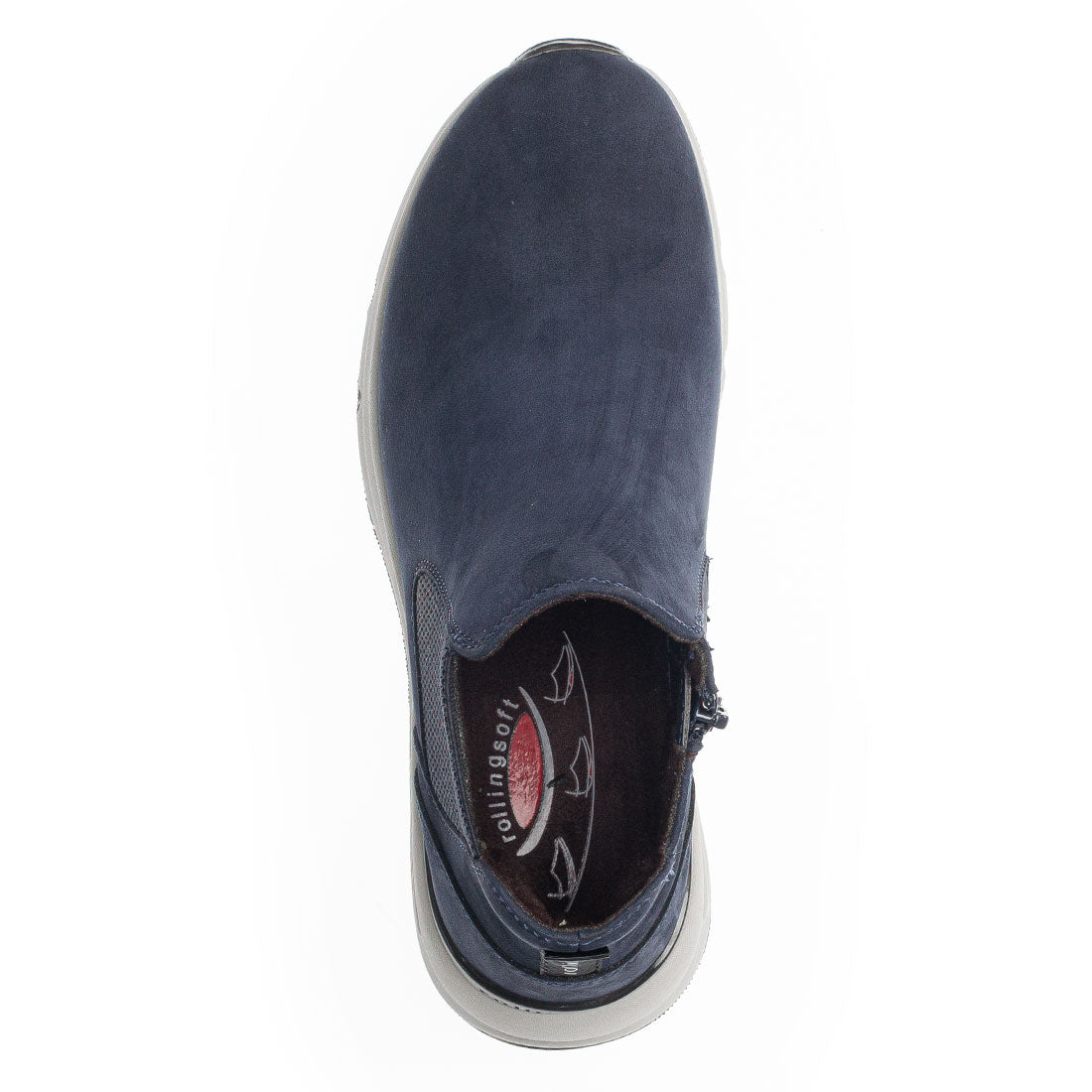 ROLLINGSOFT Blue nubuck boot with elastic + zip,