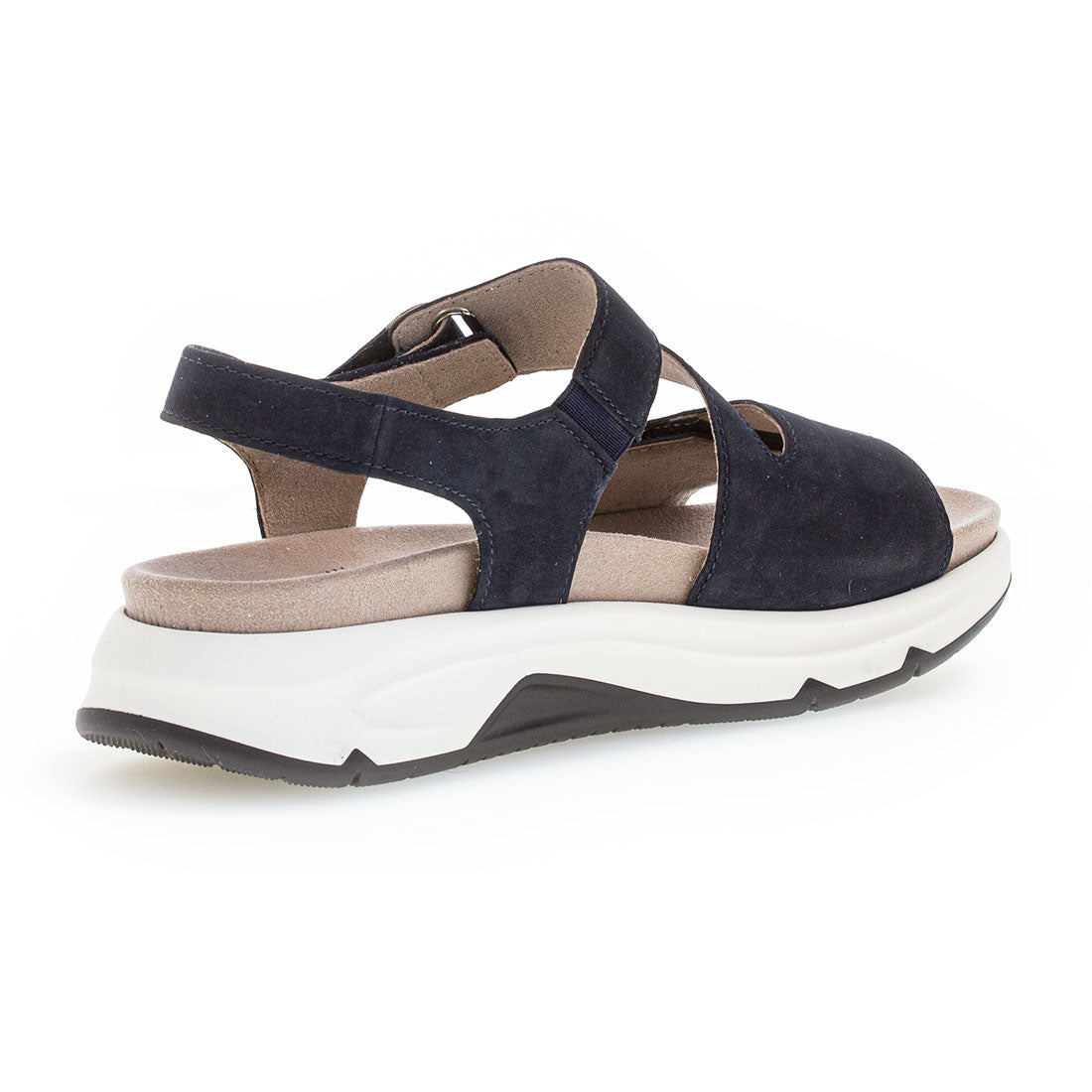 ROLLINGSOFT Blue nubuck sandal with Velcro,