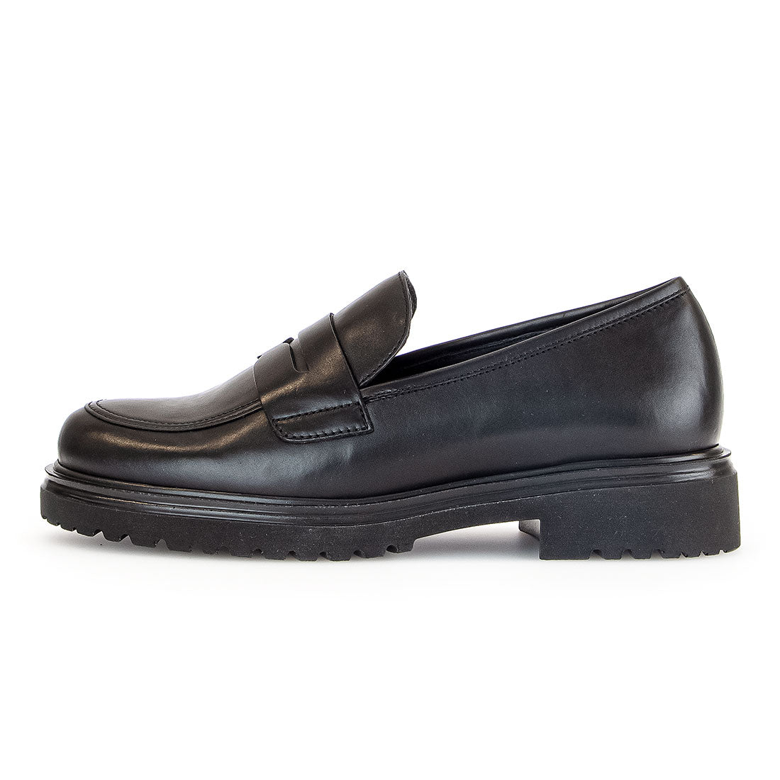 GABOR Black leather loafer with width H,