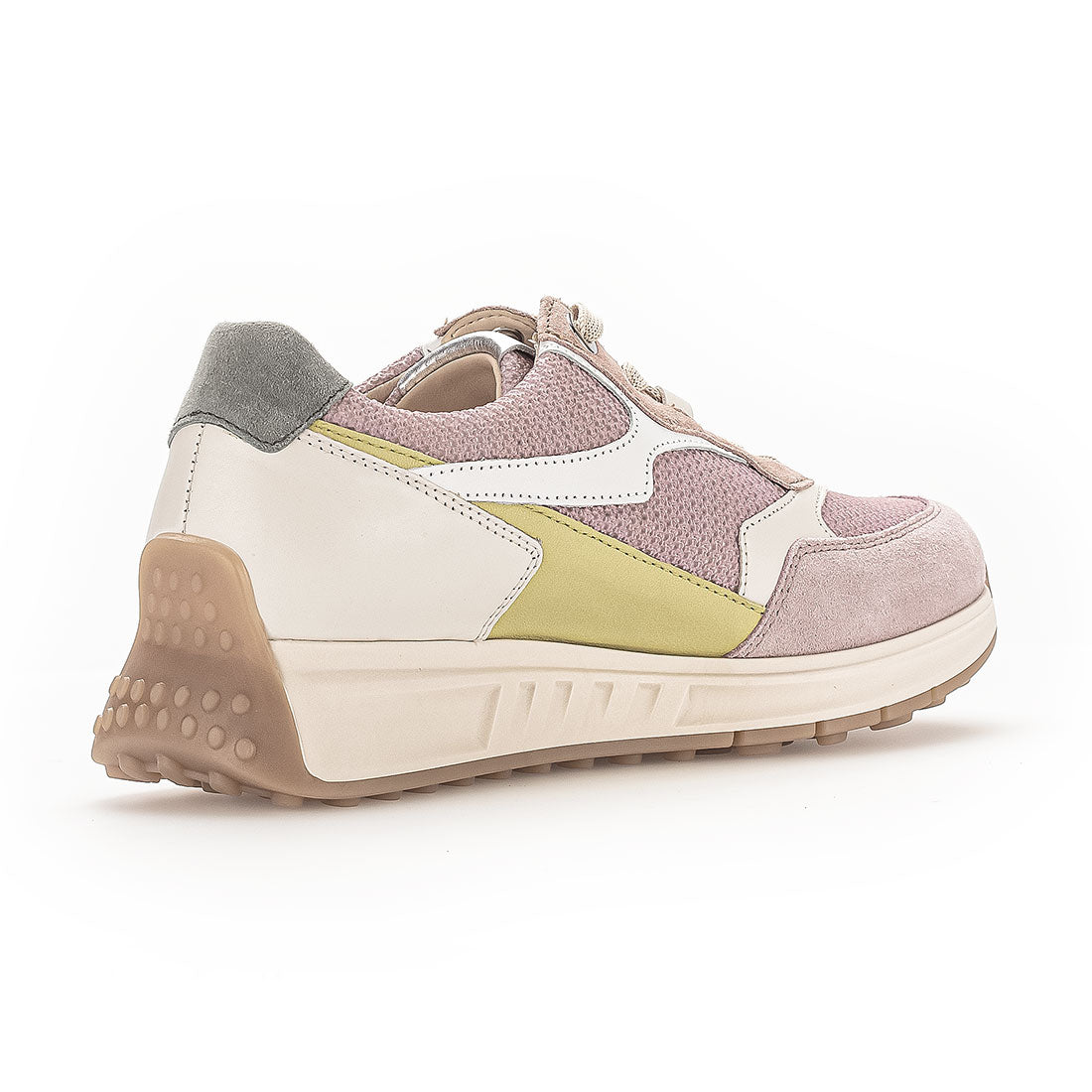 GABOR Pink suede sneaker with mesh/textile,