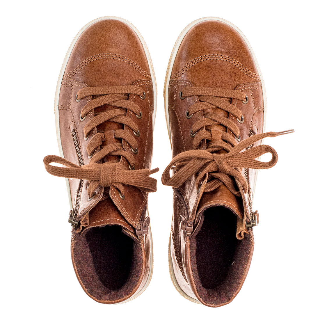 GABOR Copper leather with laces and zipper,