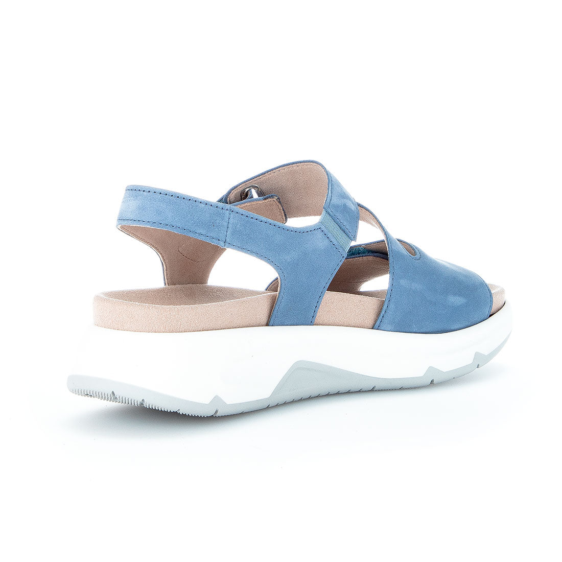 ROLLINGSOFT sky blue nubuck sandal with velcro,