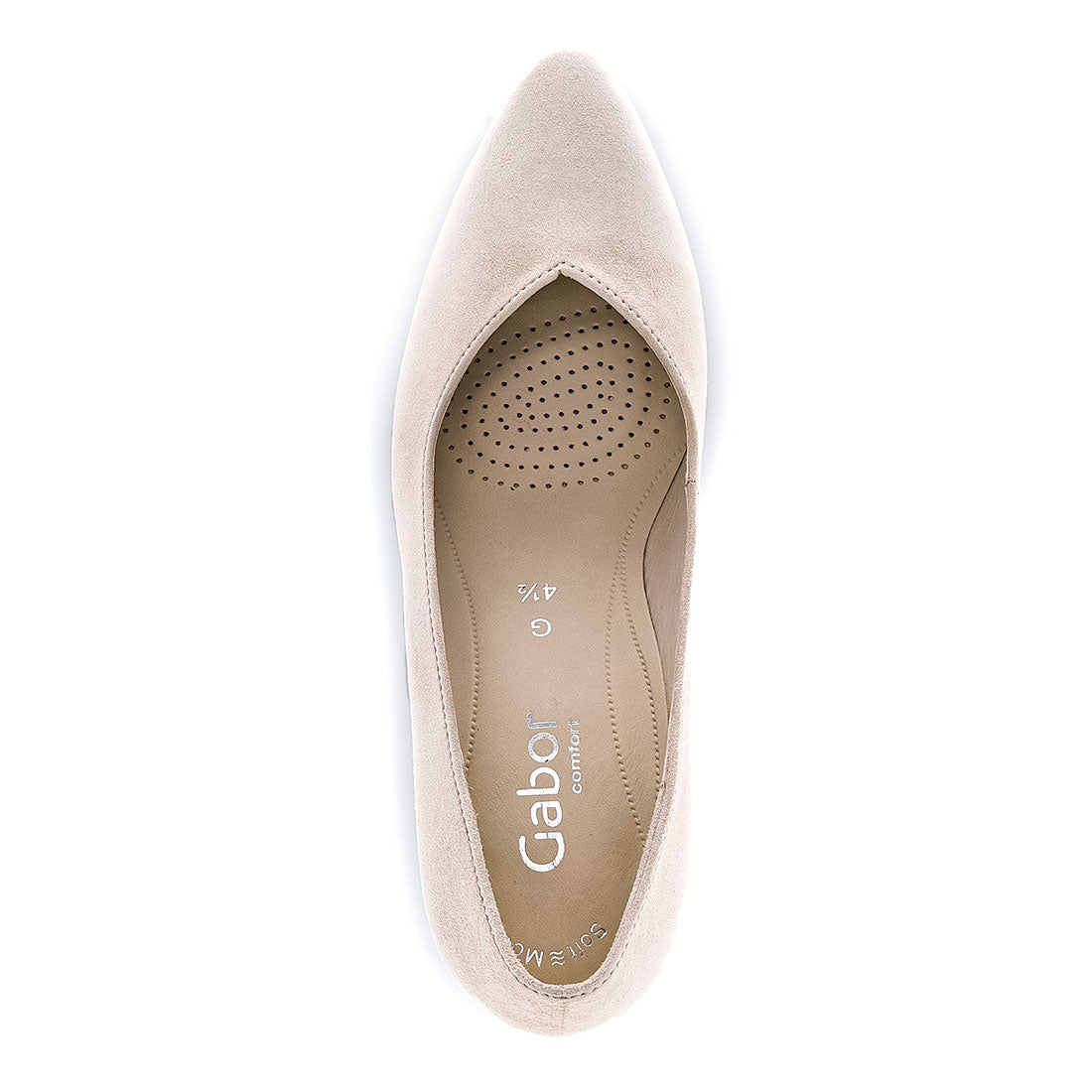 GABOR Oak beige suede pump with pointed toe,
