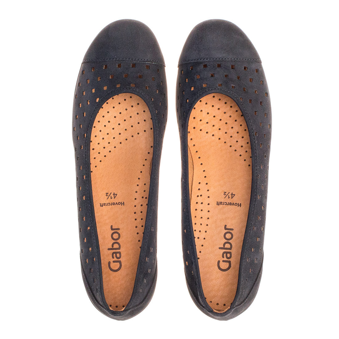 GABOR Dark blue nubuck with hole pattern,