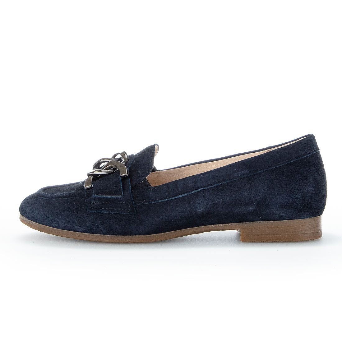 GABOR Blue suede loafer with bit,