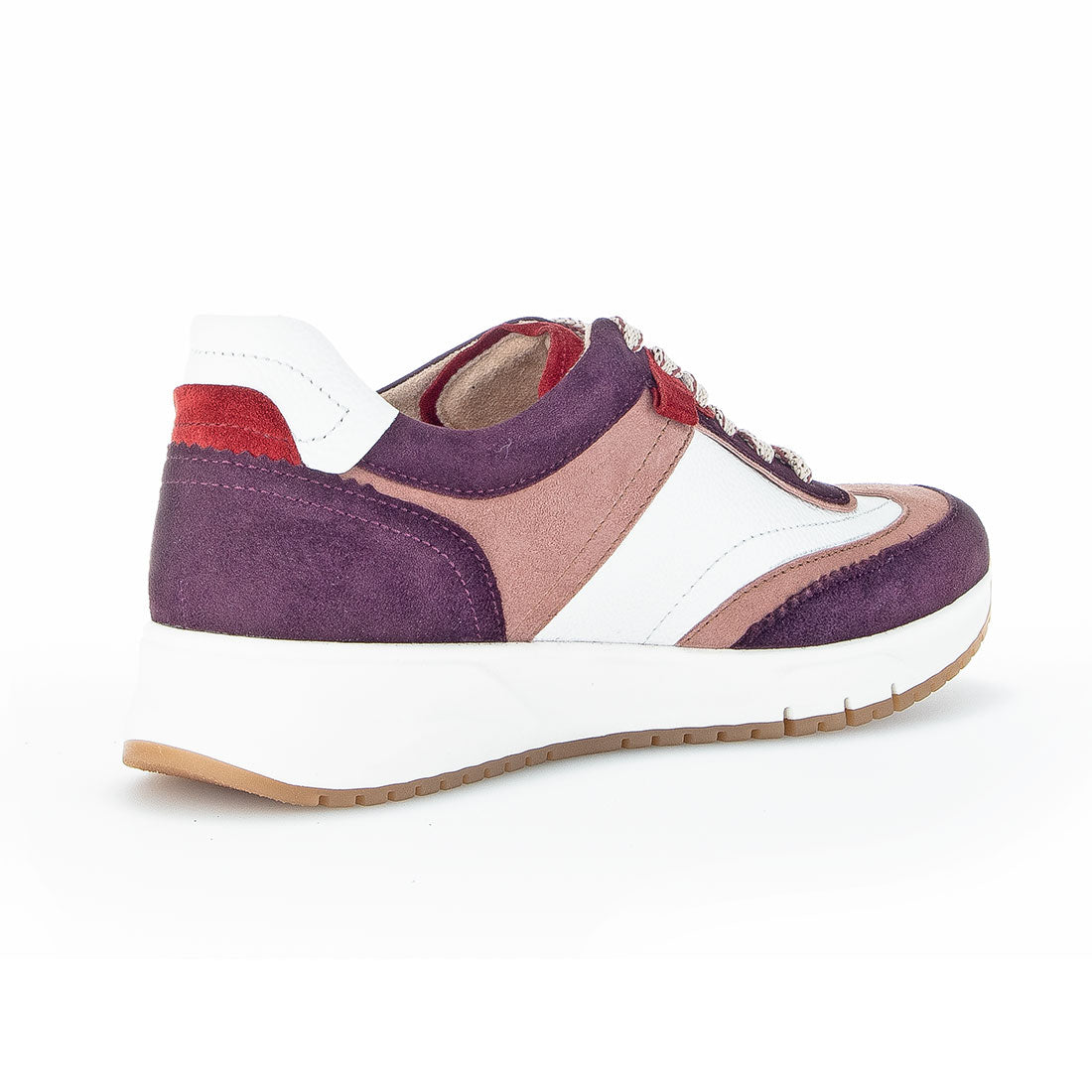 GABOR Bordeaux + pink suede + white leather,