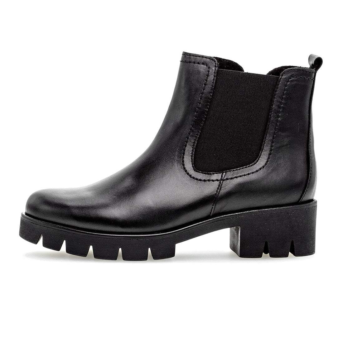 GABOR Black leather with elastic and zipper,