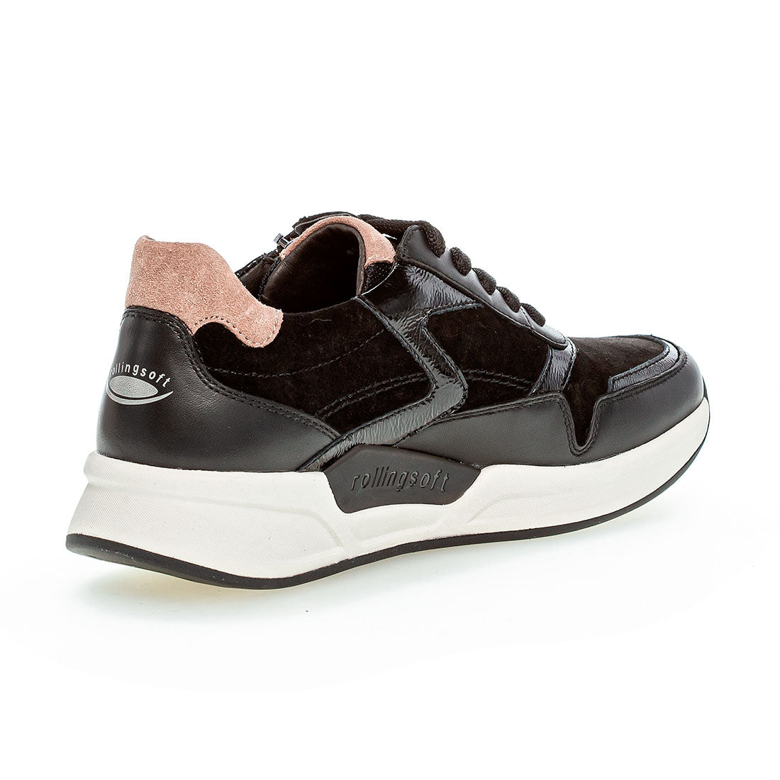 ROLLINGSOFT Black leather/suede sneaker,