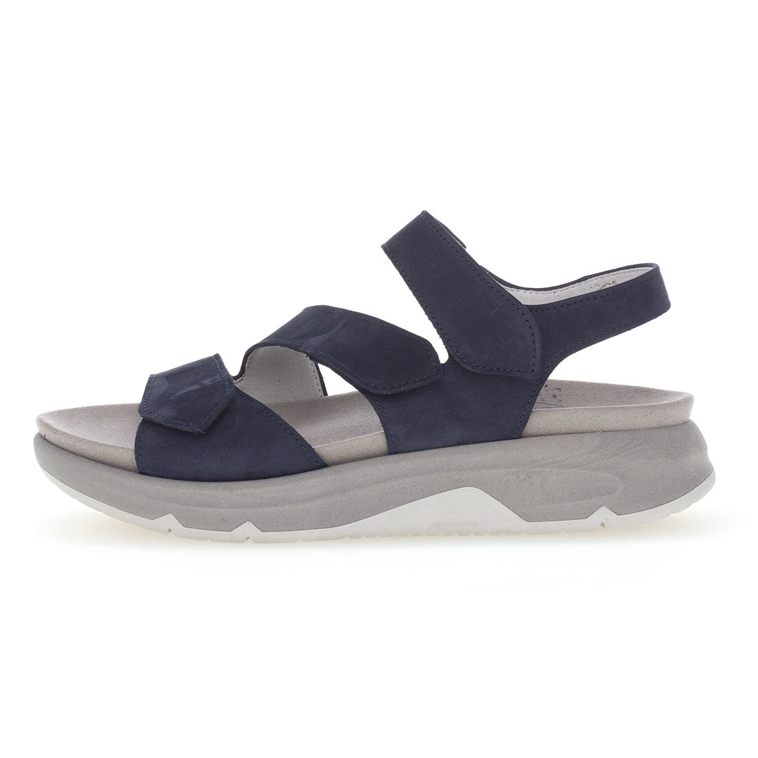 ROLLINGSOFT Blue nubuck sandal with Velcro,