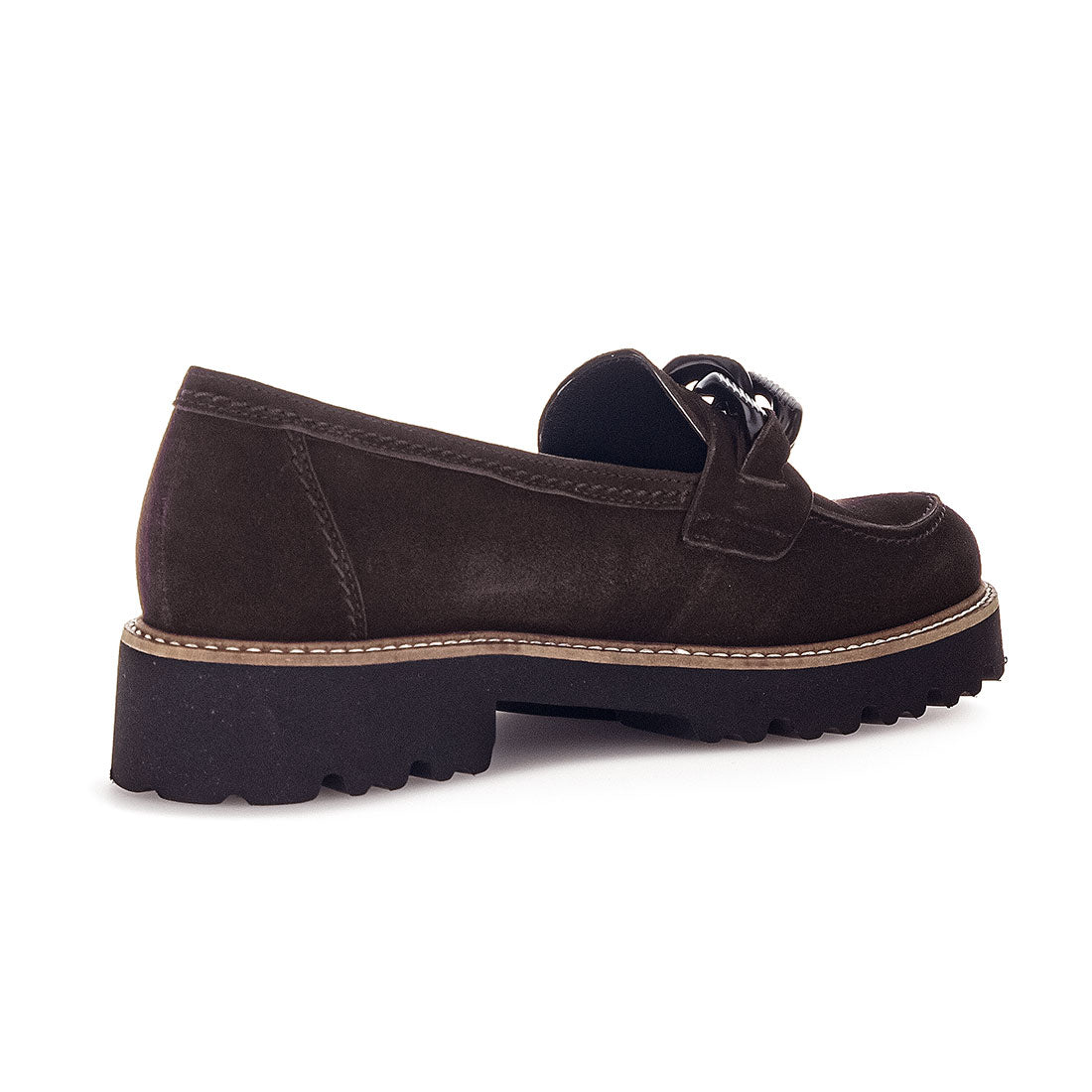 GABOR Chocolate suede loafer with bite,
