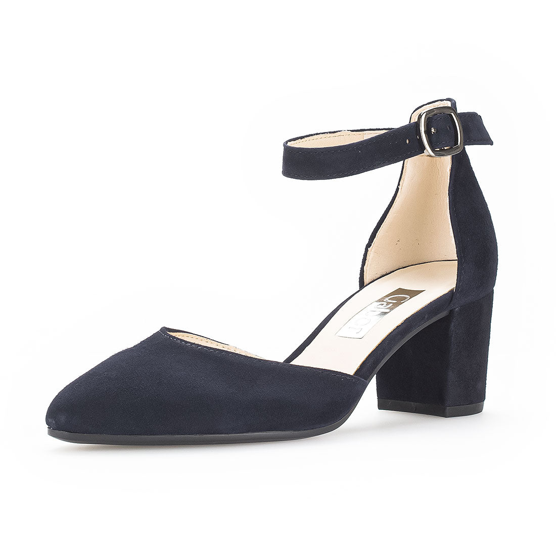GABOR Blue suede shoes with ankle strap,