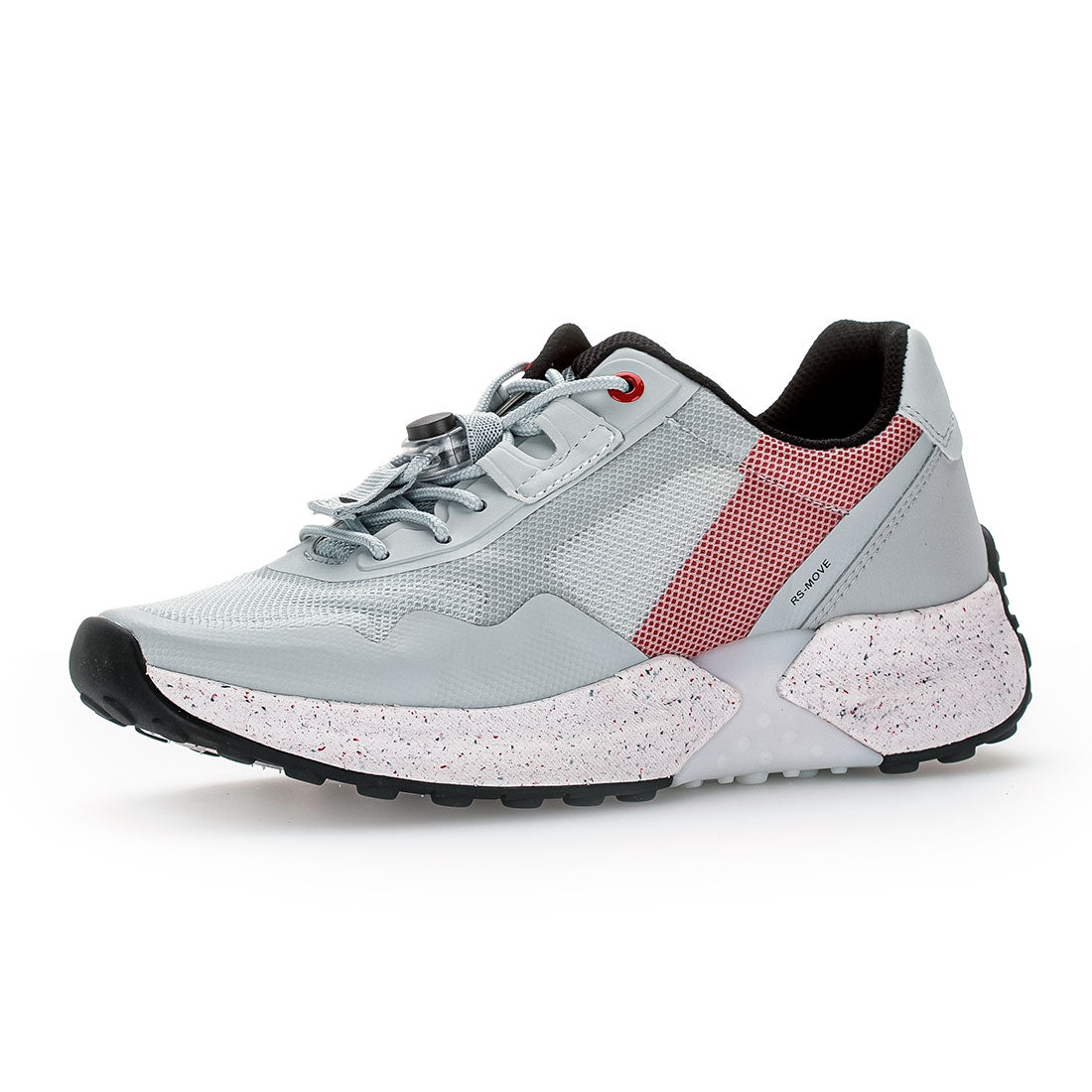 ROLLINGSOFT Gray + red textile sneaker (vegan),
