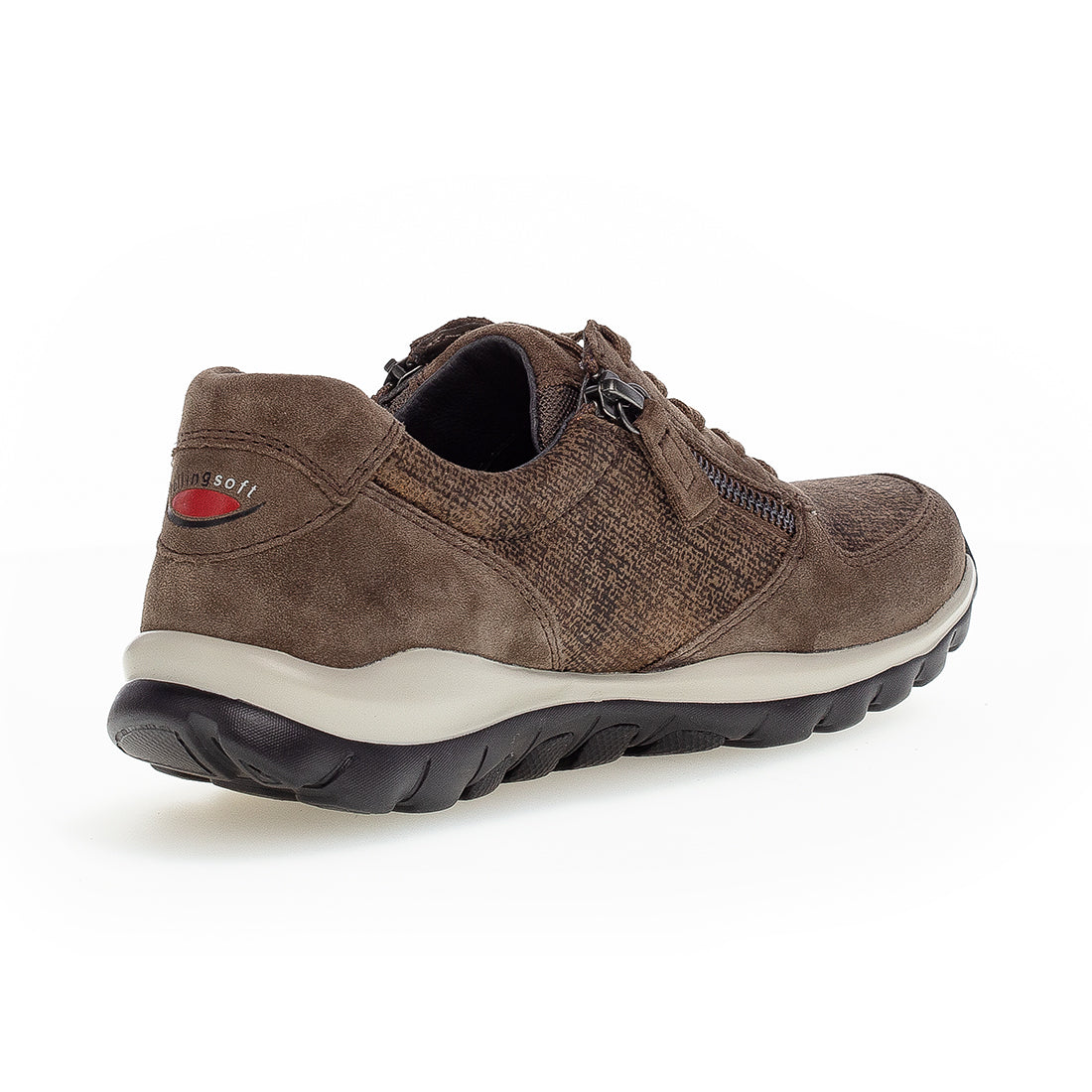 ROLLINGSOFT Brown suede sneaker lace + zippers,