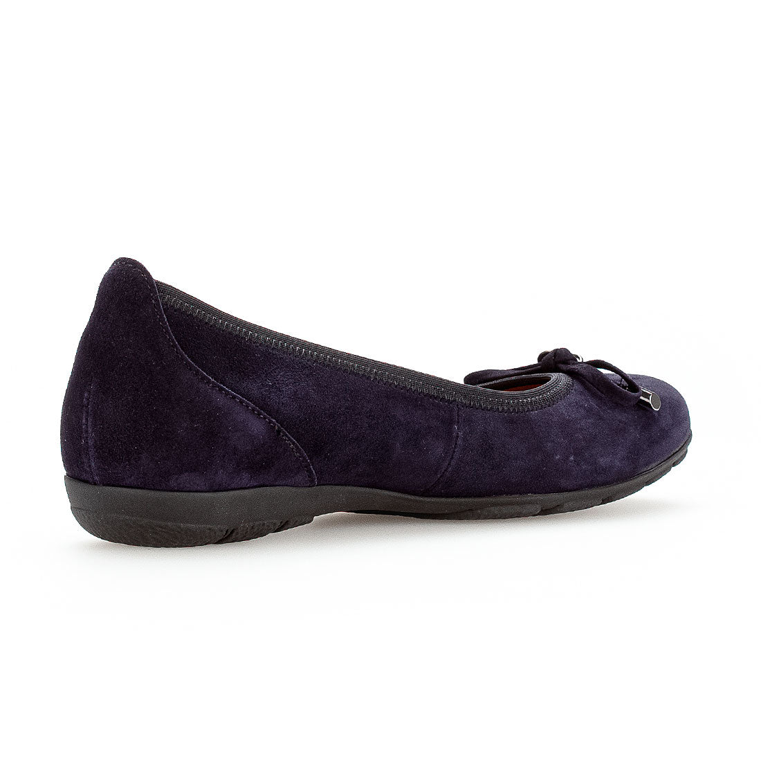 GABOR Blue suede ballerina with bow,