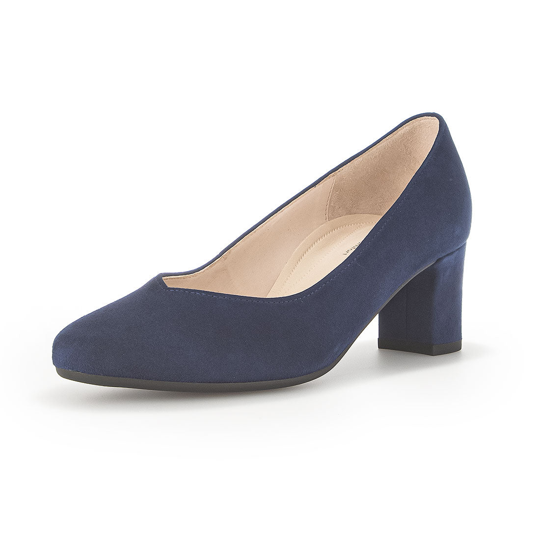 GABOR Blue suede pump with pointed toe,