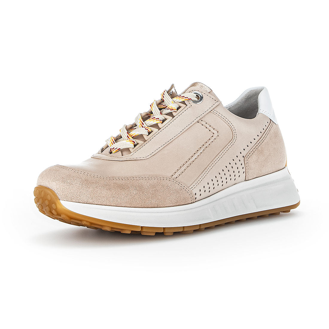 GABOR Beige leather + suede sneaker,