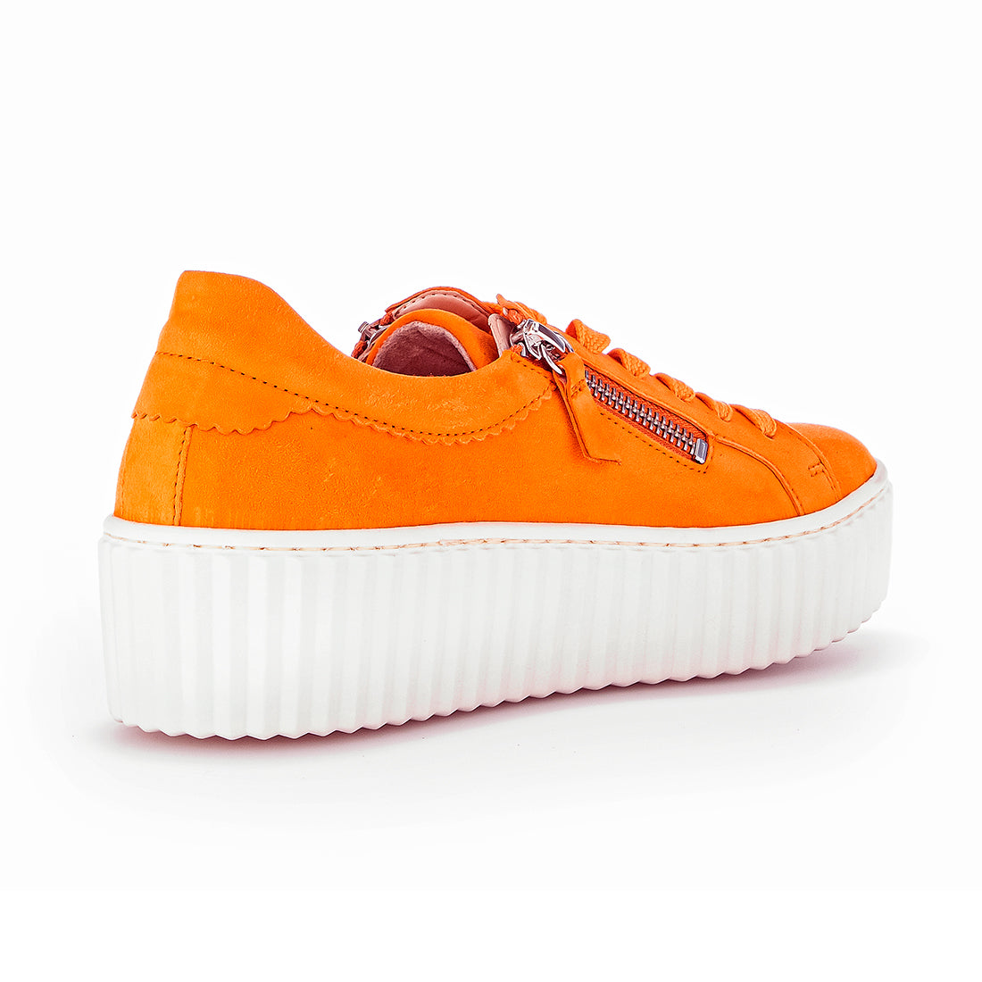 GABOR Orange suede sneaker lace + zipper,