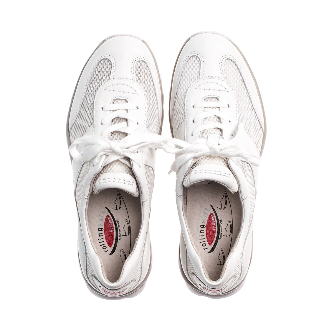 ROLLINGSOFT White leather sneaker with mesh/textile,