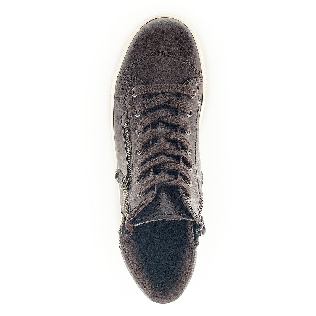 GABOR Dark brown leather belt and zipper,