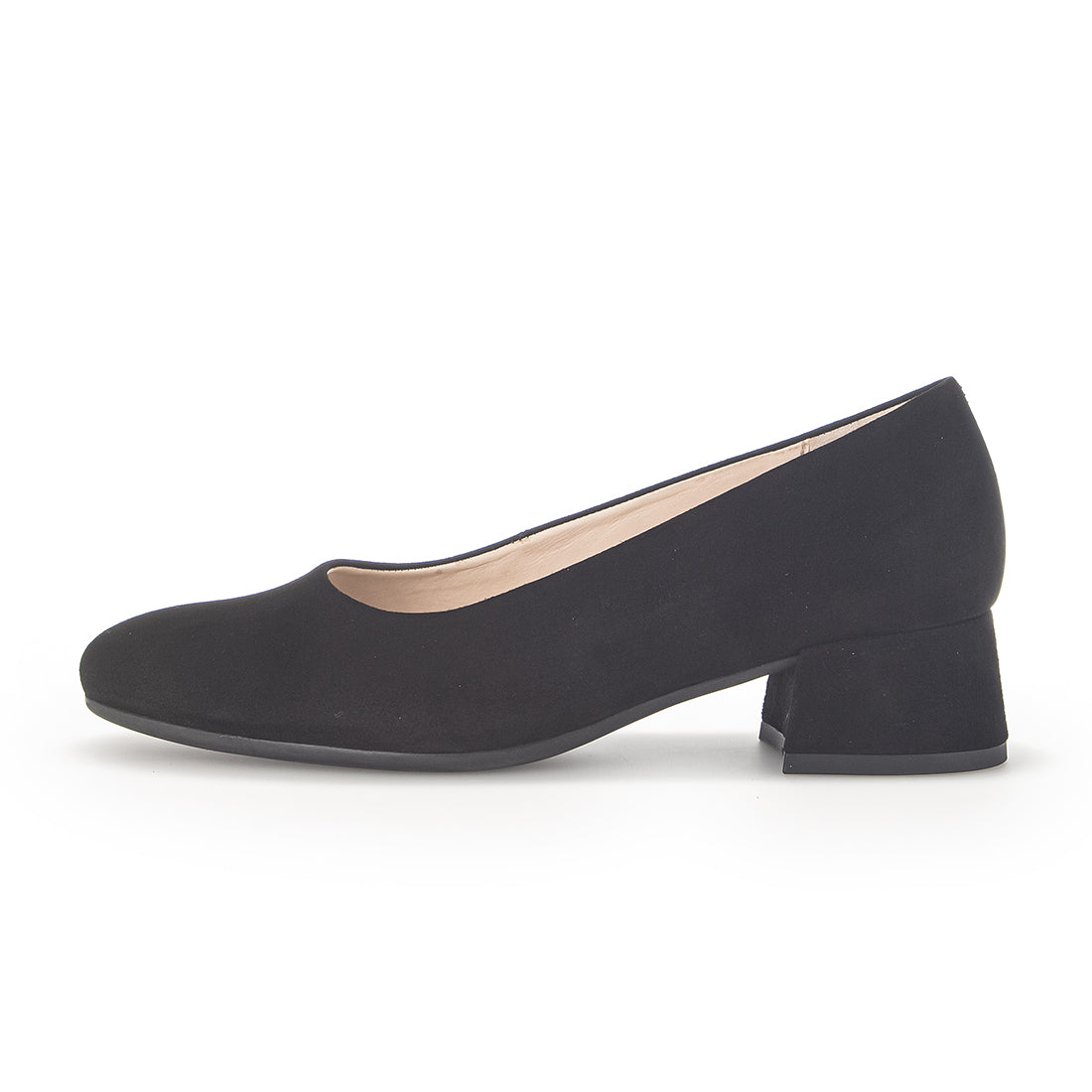 GABOR Black suede pump with width G,