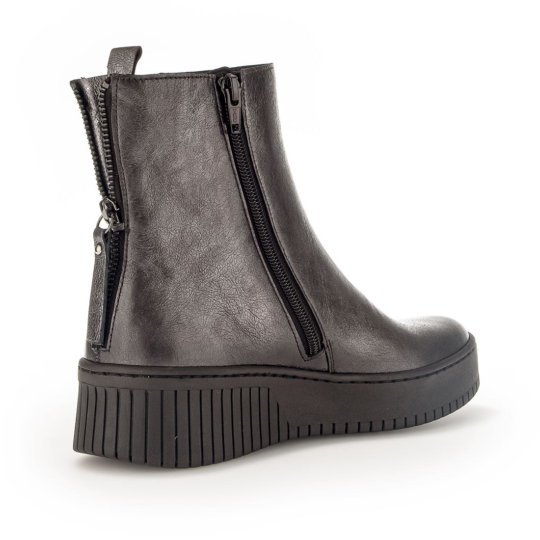 GABOR anthracite leather boot with zipper,