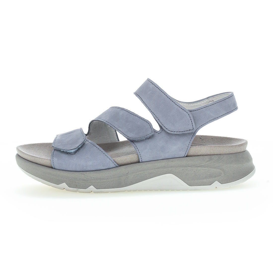 ROLLINGSOFT Sky blue nubuck sandal with velcro,