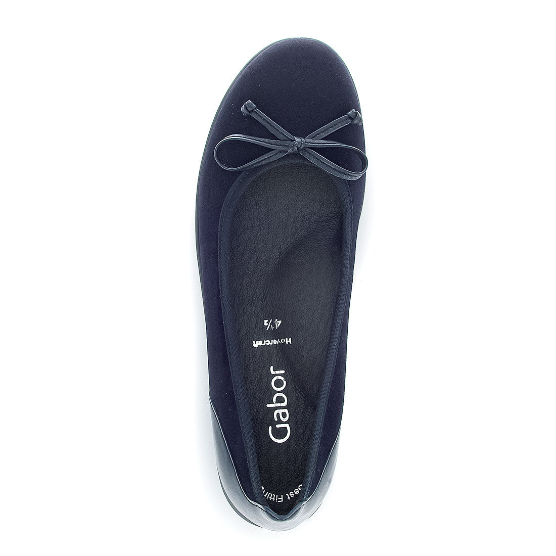 GABOR Atlantic blue suede with leather bow,