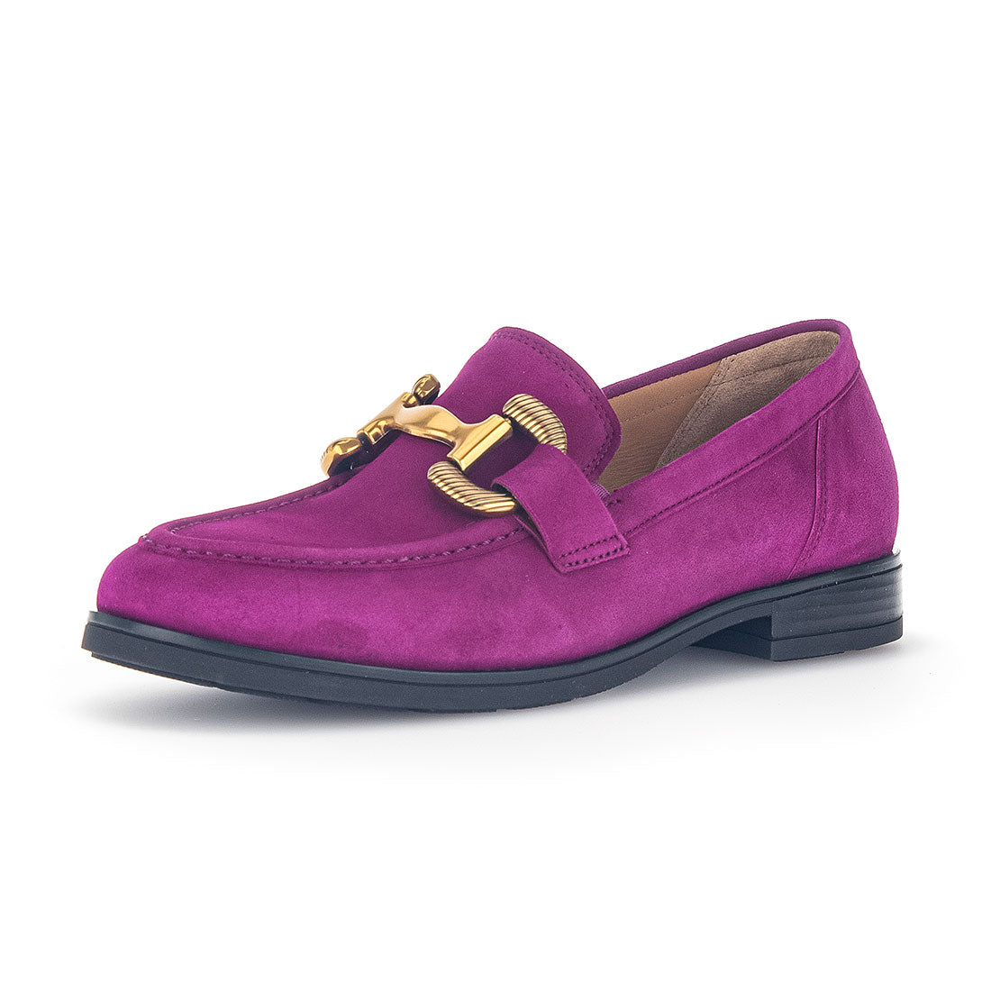 GABOR Cyclamen suede loafer gold bitsel,