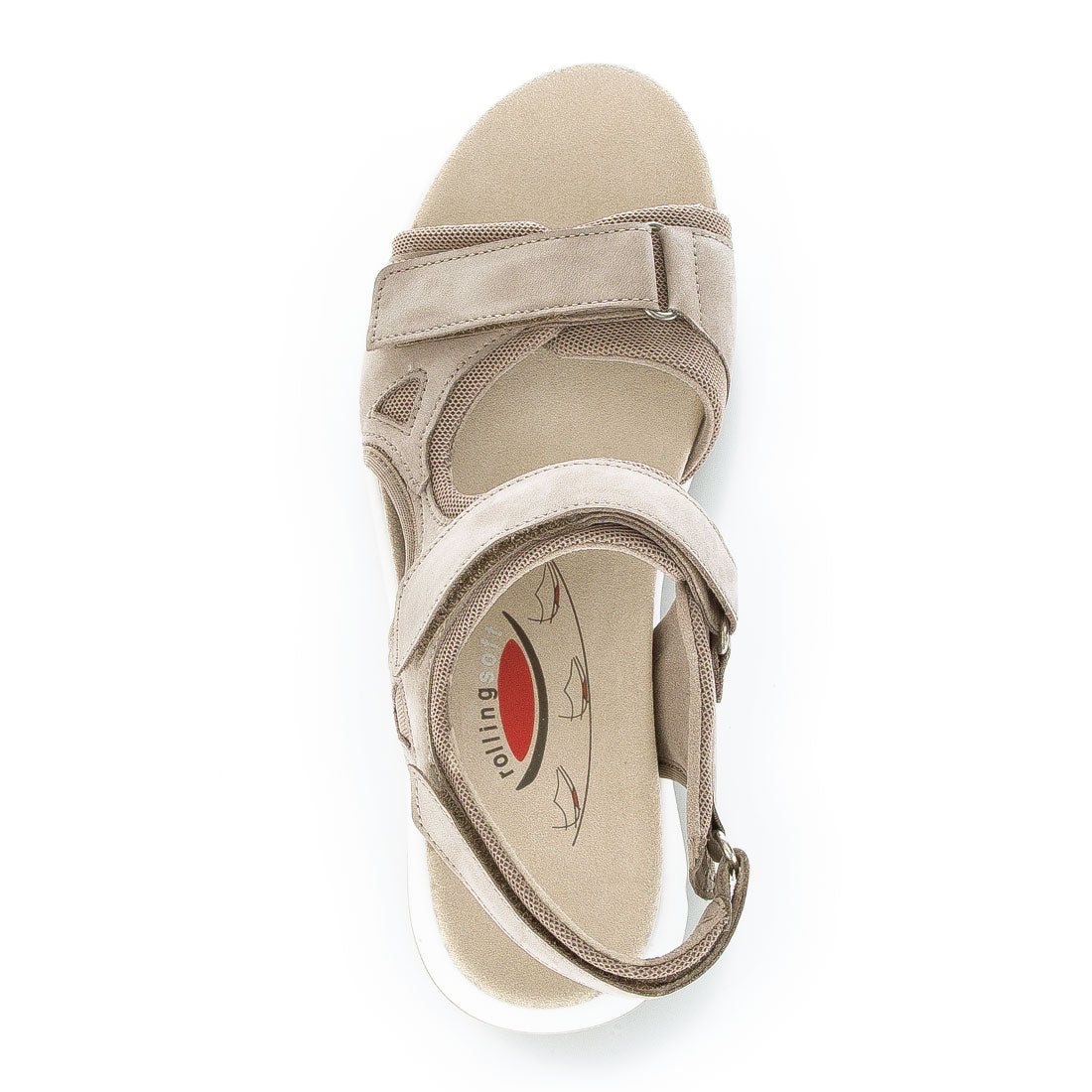ROLLINGSOFT Sand nubuck sandal with Velcro straps,