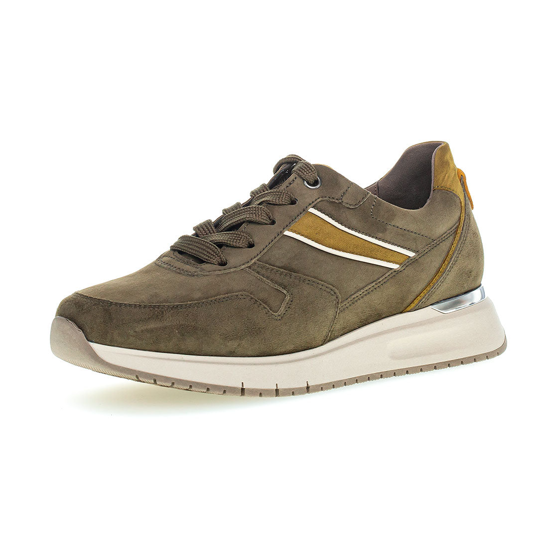 GABOR Dark green sneaker with laces width H,