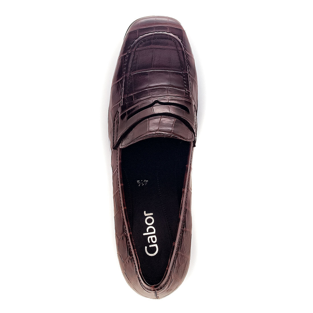 GABOR Brown embossed leather loafer,