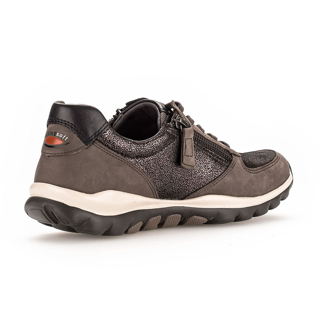 ROLLINGSOFT Dark gray nubuck oil with 2 zips,